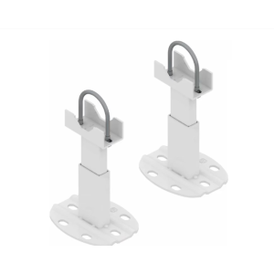 Set suport fixare pardoseala pentru calorifer aluminiu cu sistem anti-eliberare 2 bucati, Alb lucios